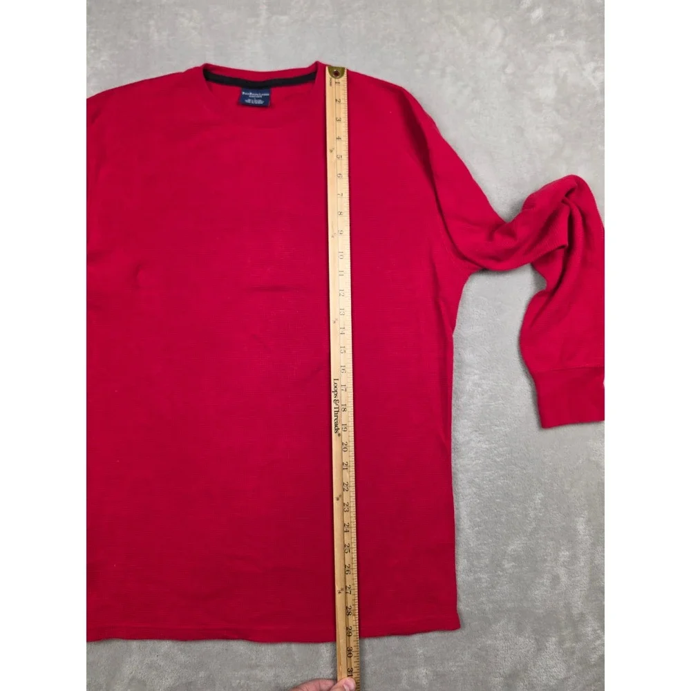 Polo Ralph Lauren Waffle Knit Thermal Shirt Men L Red Sleep Long Sleeve Crewneck